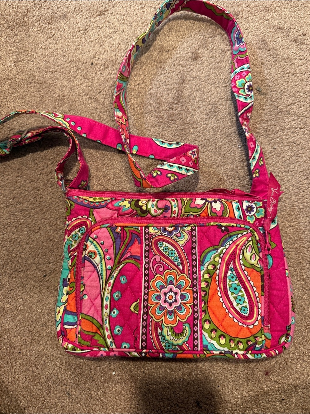 Vera Bradley Pink Paisley Crossbody Bag